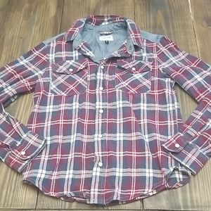 Joe's Jeans Girls Plaid Pearl Snap Shirt Size 8